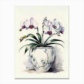 Orchids In A Vase 1 Canvas Print