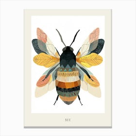 Colourful Insect Illustration Bee 17 Poster Canvas Print