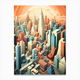 New York City View   Geometric Vector Illustration 1 Canvas Print