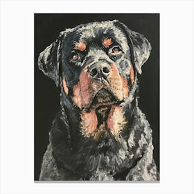 Rottweiler Acrylic Painting 6 Canvas Print