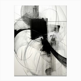 Invisible Threads Abstract Black And White 8 Canvas Print