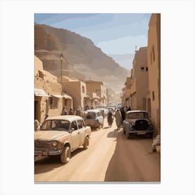 Old Cars In The Desert Canvas Print