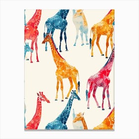 Giraffe Watercolour Pattern Canvas Print