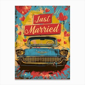 Just Married, Vibrant Pop Art Canvas Print