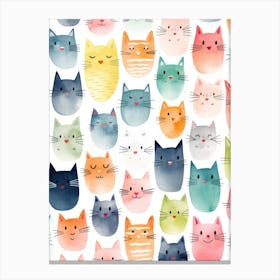 Watercolor Cats 1 Canvas Print