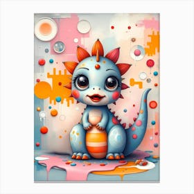 Susi the Brave Dinosaur: A Cute Dinosaur Artwork For Kids Canvas Print