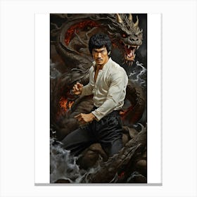 Bruce Lee - Tiger Dragon Canvas Print