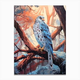 Winter Falcon 1 Illustration Canvas Print