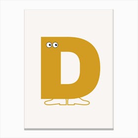 Alphabet Poster D Canvas Print