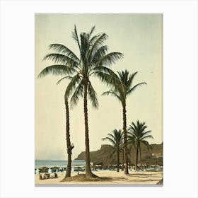 Amadores Beach Gran Canaria Spain Vintage Canvas Print