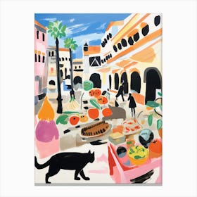 The Food Market In Rome 3 Illustration Canvas Print