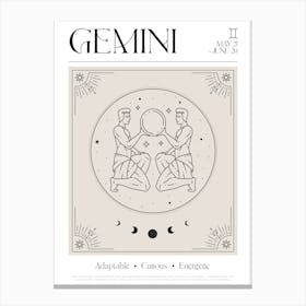 Gemini Zodiac 1 Canvas Print