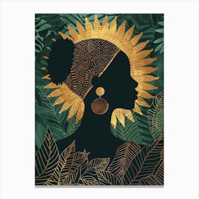 Silhouette Of African Woman 18 Canvas Print