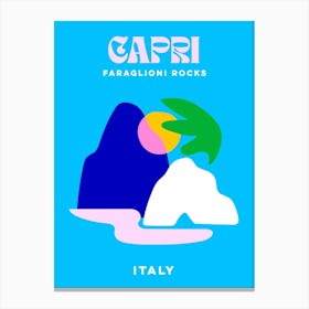 Take me to Capri Italy - Minimal Bright blue Summer - Travel series Canvas Print