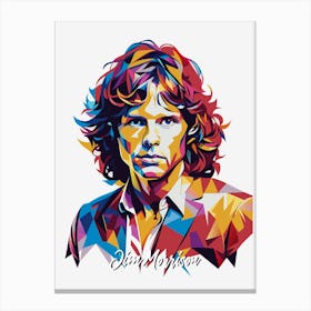 Jim Morrison 01 Portrait Music Icon Style WPAP Pop Art Canvas Print