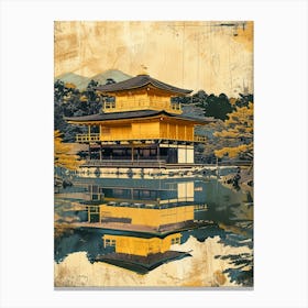Kinkaku Ji Golden Pavilion In Kyoto Mid Century Modern 2 Canvas Print