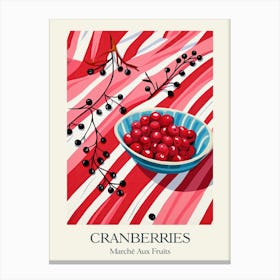 Marche Aux Fruits Cranberries Fruit Summer Illustration 2 Canvas Print