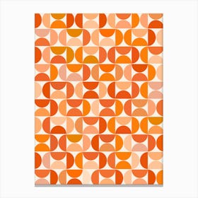 Mid Century Modern Pattern Orange Canvas Print