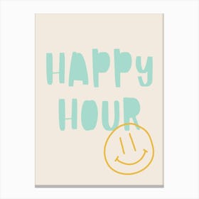Happy Hour Poster Teal & Orange Canvas Print