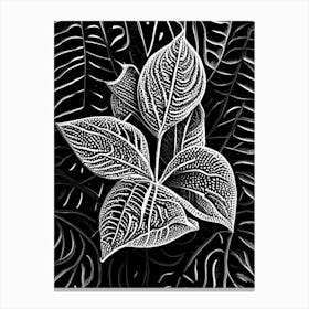 Starfruit Leaf Linocut Canvas Print