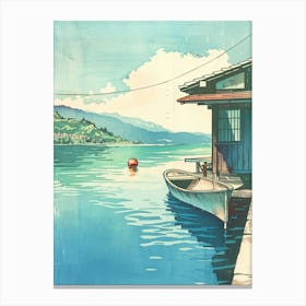 Naoshima Japan 4 Retro Illustration Canvas Print