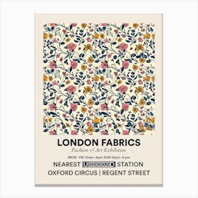 Poster Marigold Mist Bloom London Fabrics Floral Pattern 1 Canvas Print