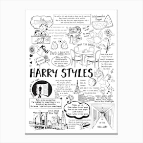 Harry Styles Doodle Lyrics Canvas Print