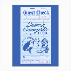 Cosmic Cowgirls Club | Guest Check Canvas Print