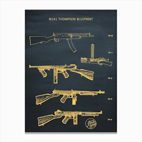 M1a1 Thompson Gun Patten Canvas Print