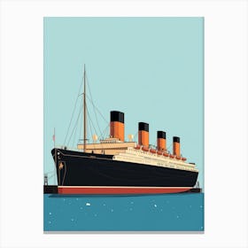 Titanic Ship Bow Minimalist Illustration 4 Canvas Print