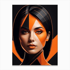 Woman Portrait Minimalism Geometric Pop Art (27) Canvas Print