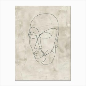 Line Drawing Of A Face Canvas Print