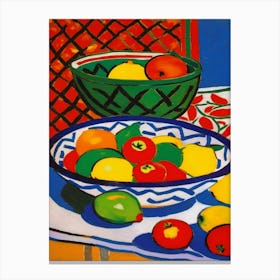 'Fruits And Bowls' Impressionist Matisse Canvas Print