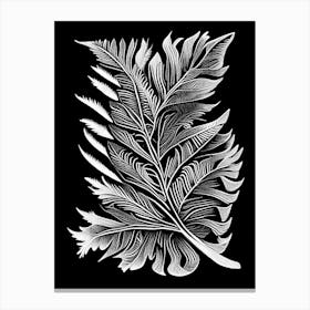 Cedar Leaf Linocut 1 Canvas Print