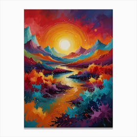 Sunset In The Mountains 4 Canvas Print