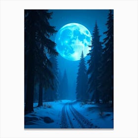 Full Moon In The Forest 2 Canvas Print