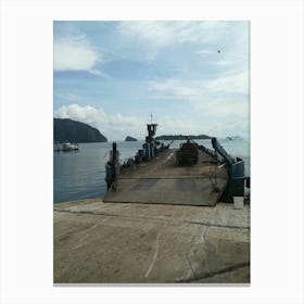 Ship Docked At A Dock Canvas Print