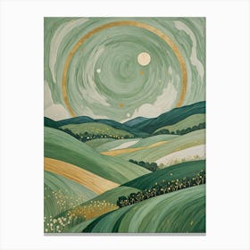 Moonlight In The Green Fields Canvas Print