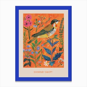 Spring Birds Poster Chimney Swift 5 Canvas Print