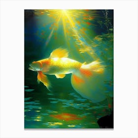 Utsurimono Koi Fish Monet Style Classic Painting Canvas Print