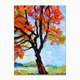 Larch tree Abstract Block Colour Canvas Print