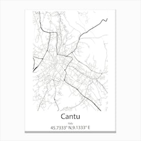 Cantu,Italy Minimalist Map Canvas Print