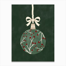 Green Christmas Ornament Canvas Print