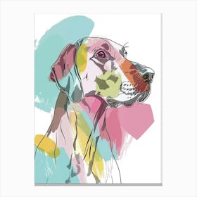 German Wirehaired Pointer Pastel Line Watercolour Illustration  2 Canvas Print