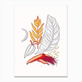 Cayenne Pepper Spices And Herbs Minimal Line Drawing 1 Canvas Print