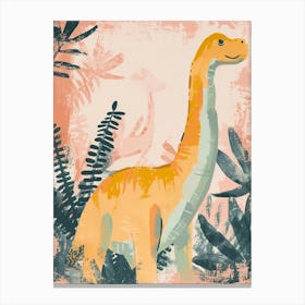 Muted Pastels Dinosaur Portrait 1 Canvas Print