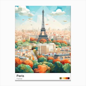 Paris View   Geometric Vector Illustration 2 Poster Canvas Print
