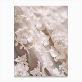 White Lace And Flowers Canvas Print