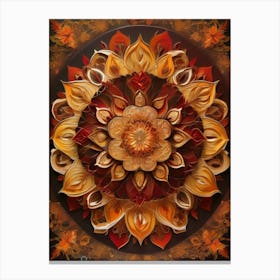 Distinctive boho art.Golden Harvest Mandala.5 Canvas Print