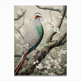 Ohara Koson Inspired Bird Painting Pheasant 1 Canvas Print
